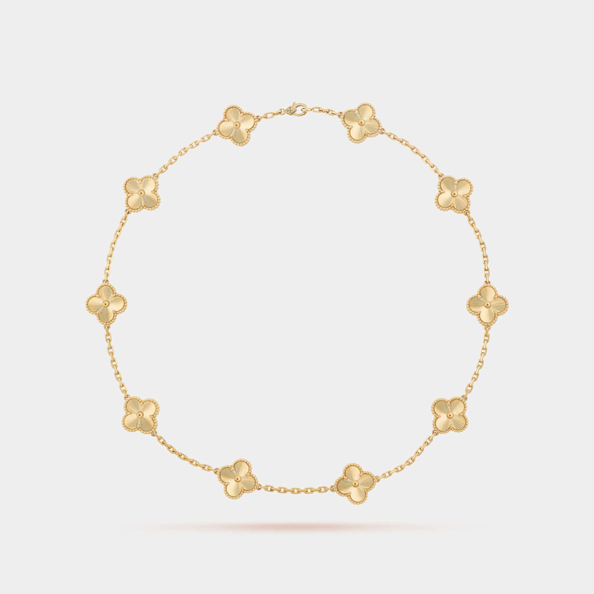 Vintage Alhambra Necklace 10 Motifs Yellow Gold