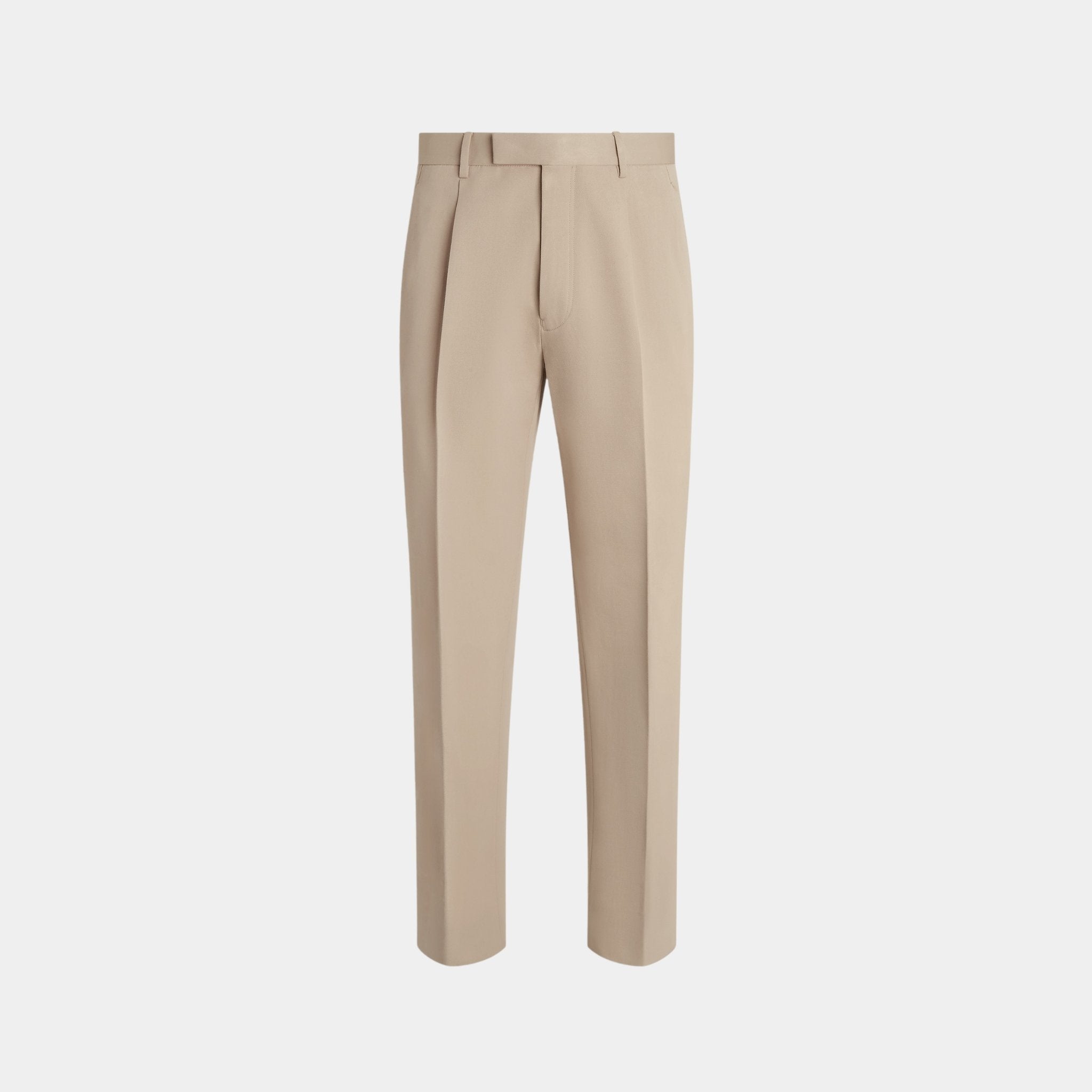 Cotton and Wool Light Taupe Pants