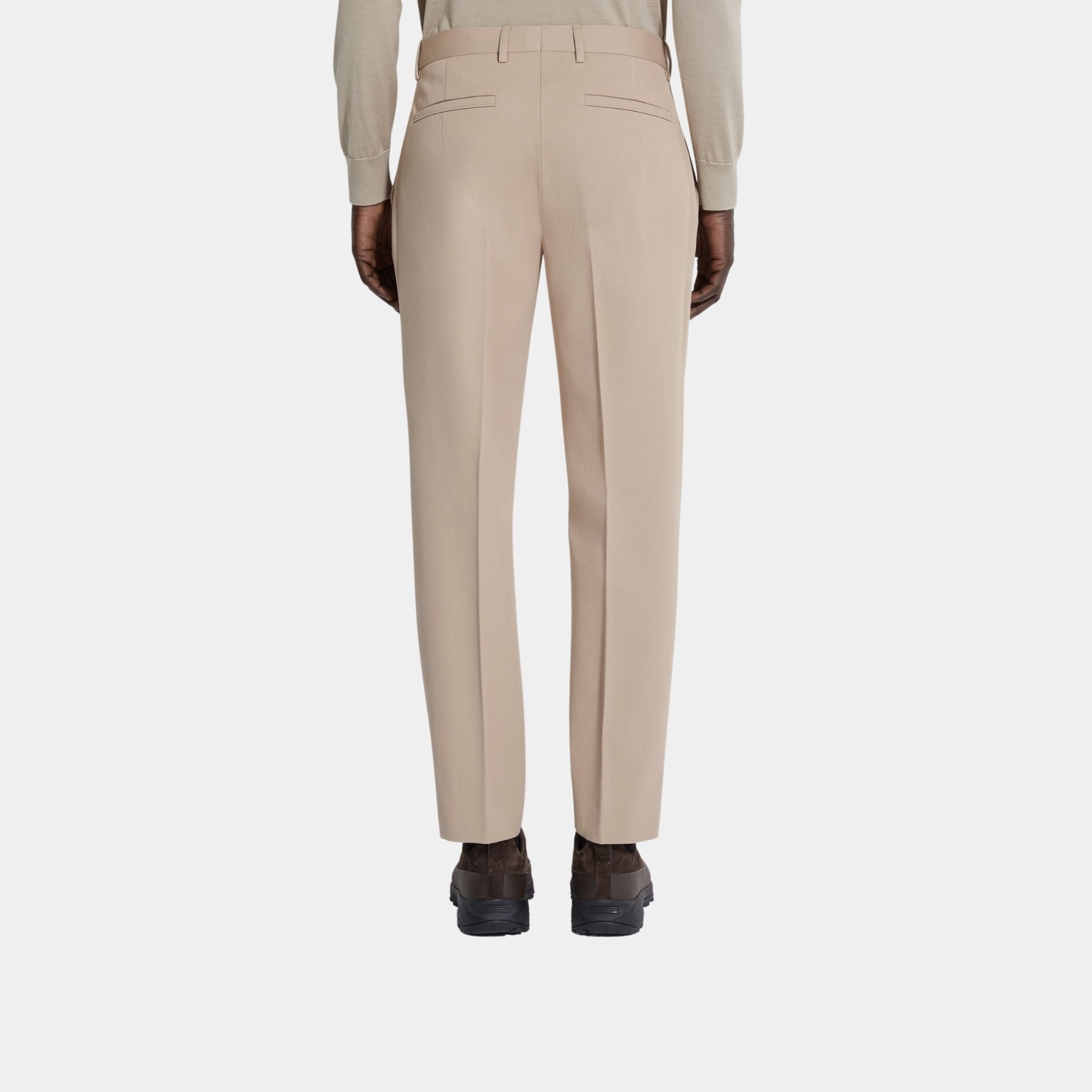 Cotton and Wool Light Taupe Pants