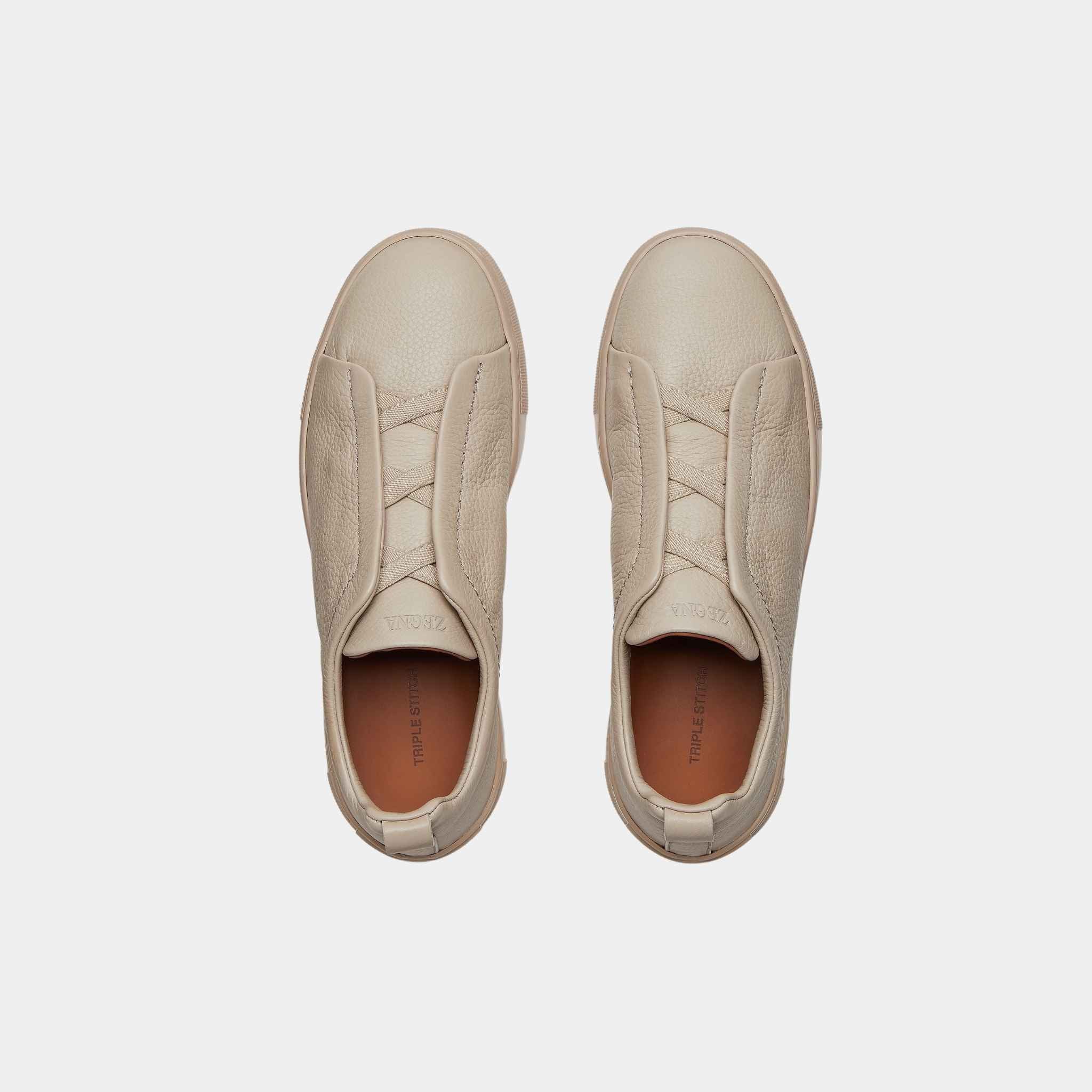 Deerskin Triple Stitch Low Top Sneakers