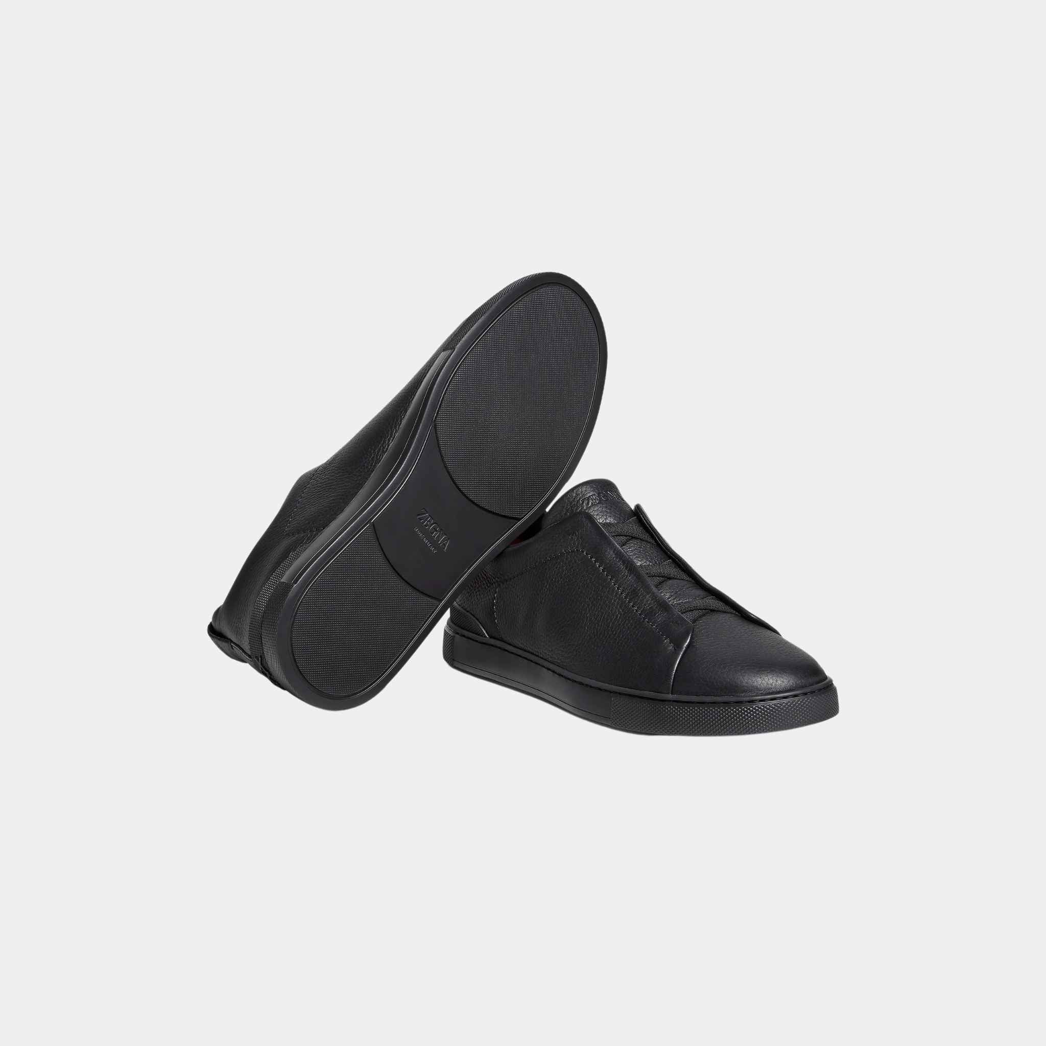 Deerskin Triple Stitch Low Top Sneakers