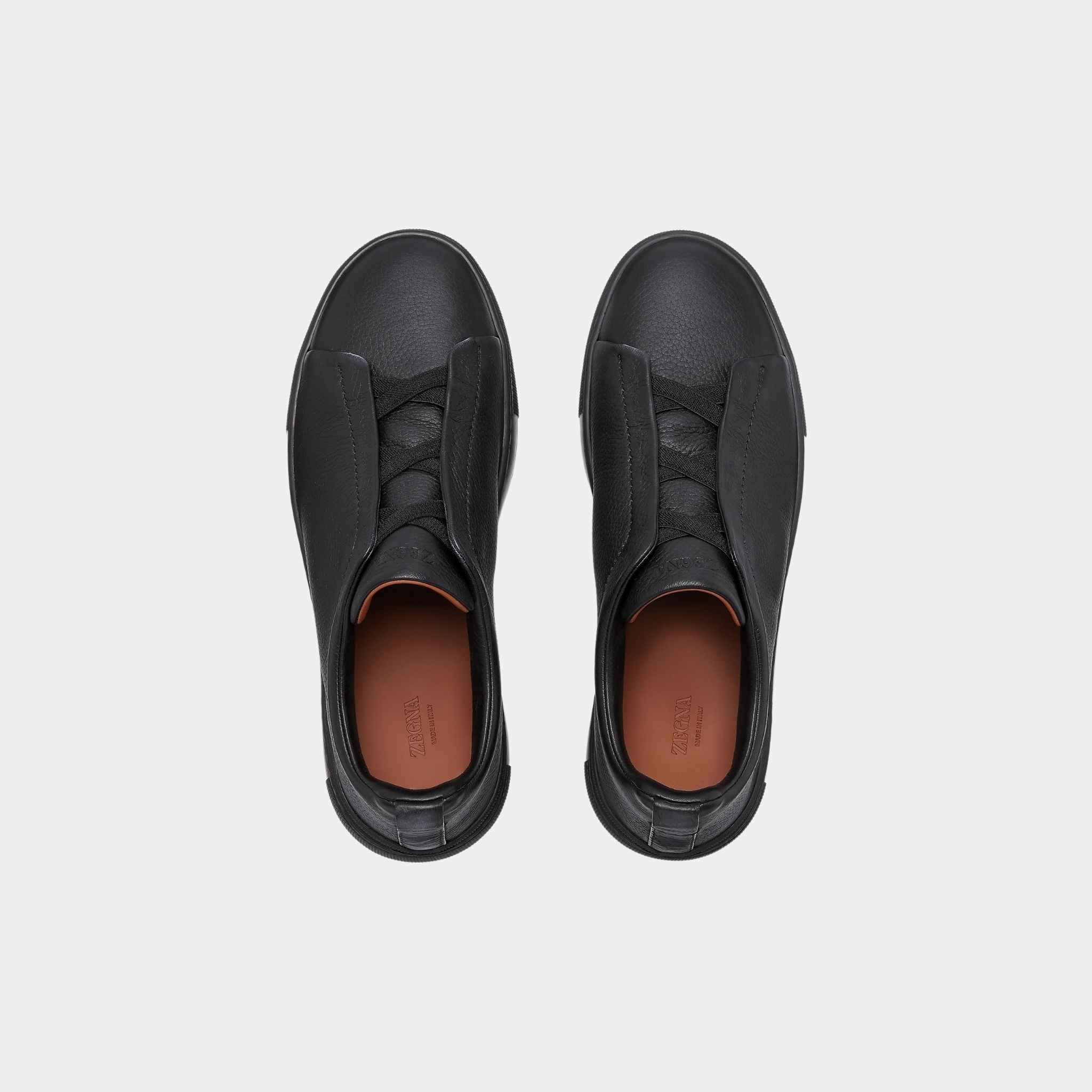 Deerskin Triple Stitch Low Top Sneakers