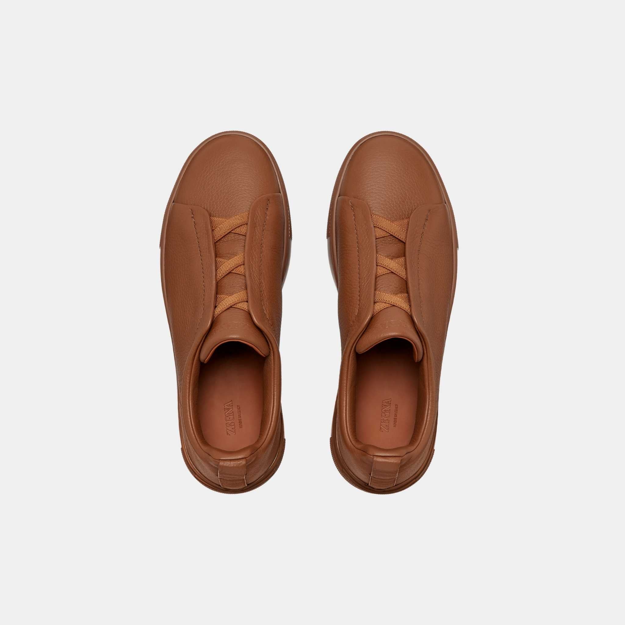 Deerskin Triple Stitch Low Top Sneakers