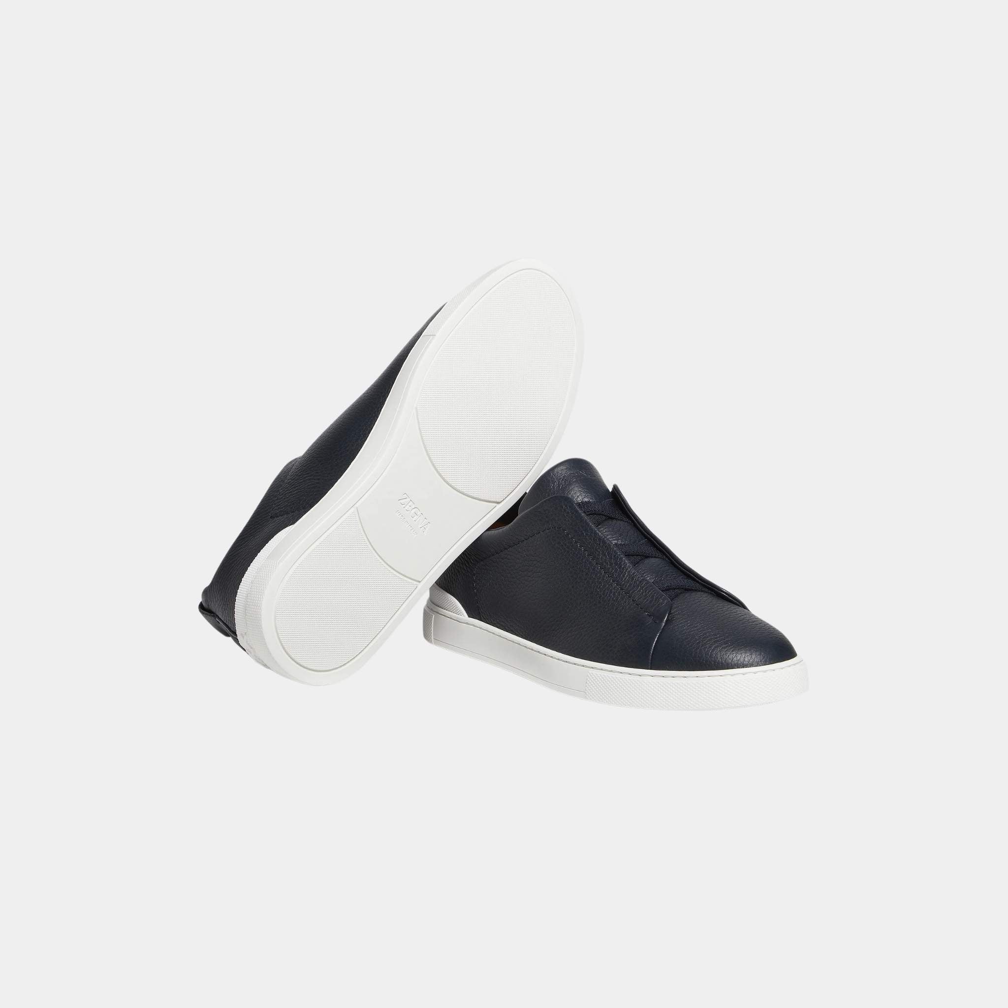 Deerskin Triple Stitch Low Top Sneakers