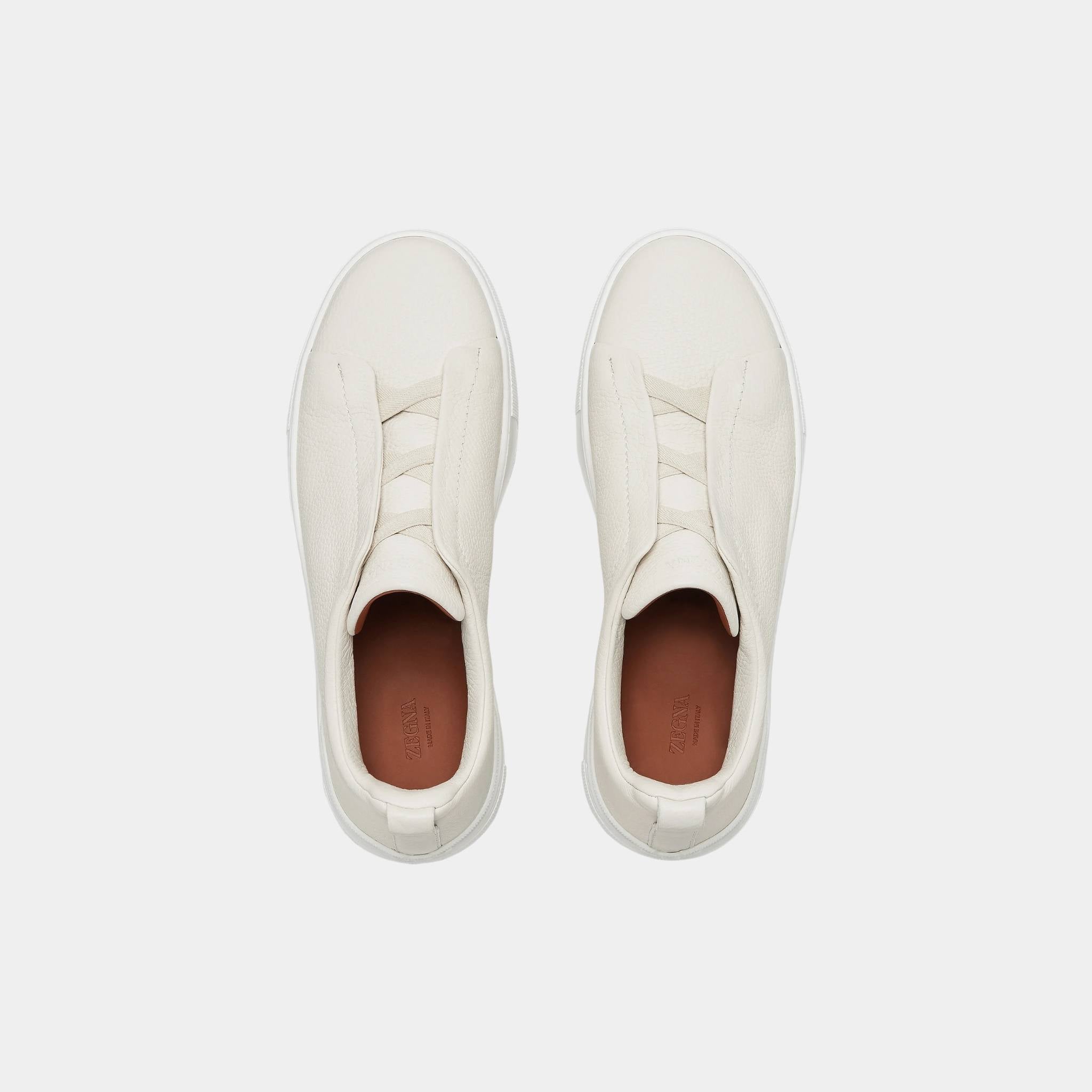 Deerskin Triple Stitch Low Top Sneakers