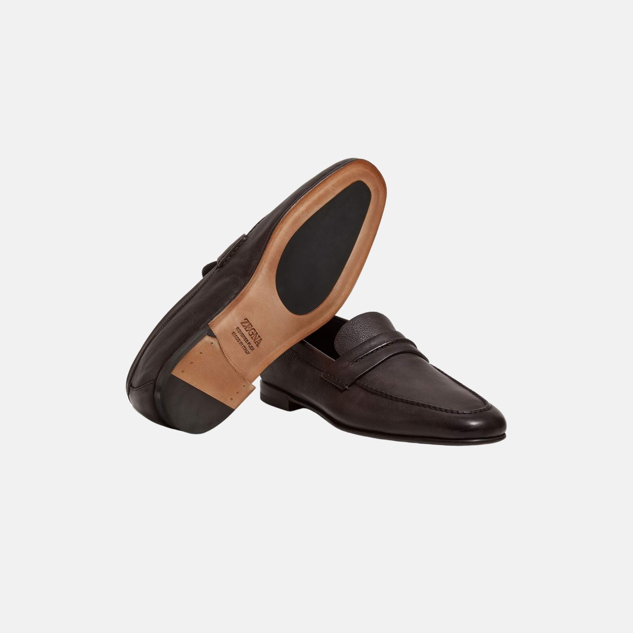 Mocassin Loafer In Natural Grain Leather