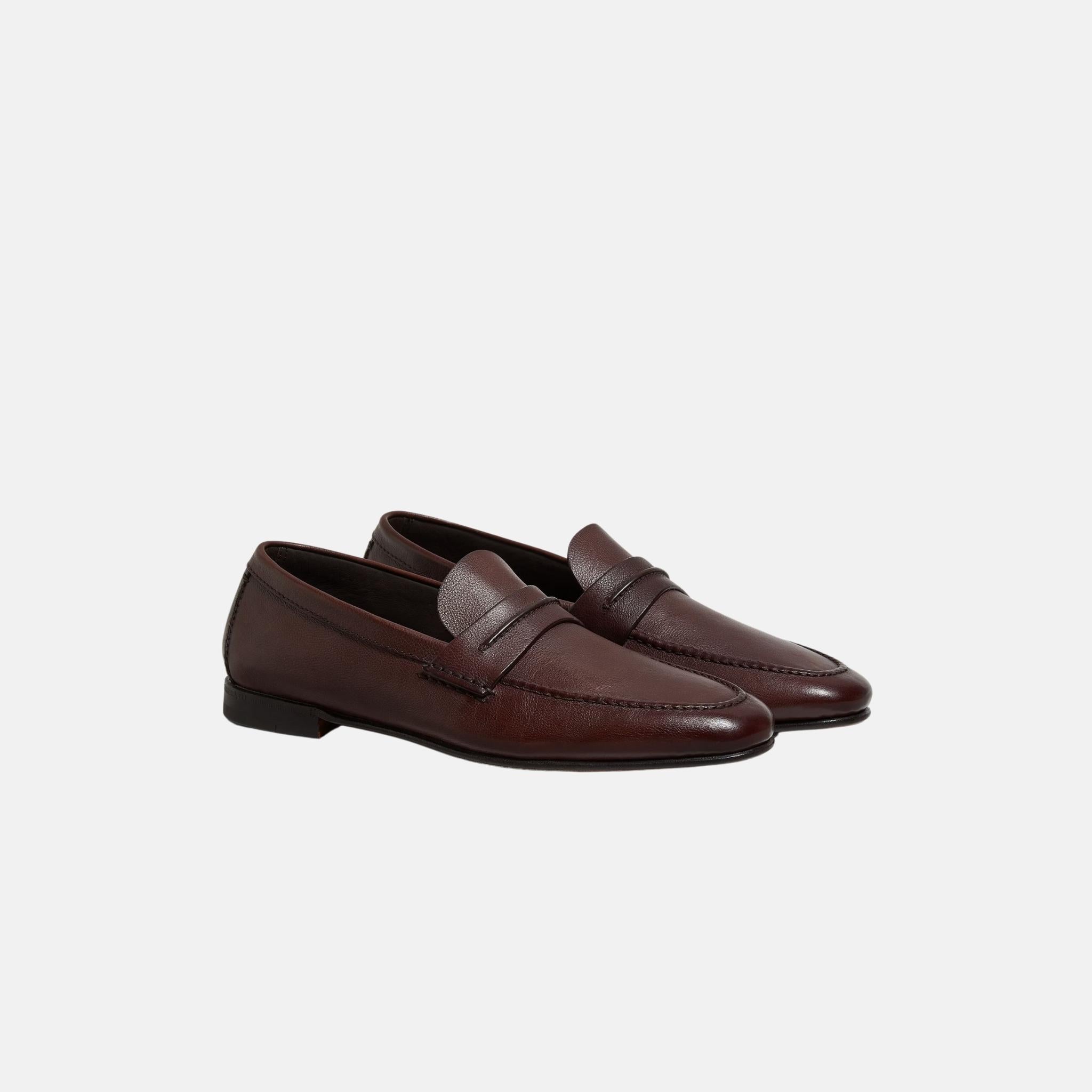Mocassin Loafer In Natural Grain Leather