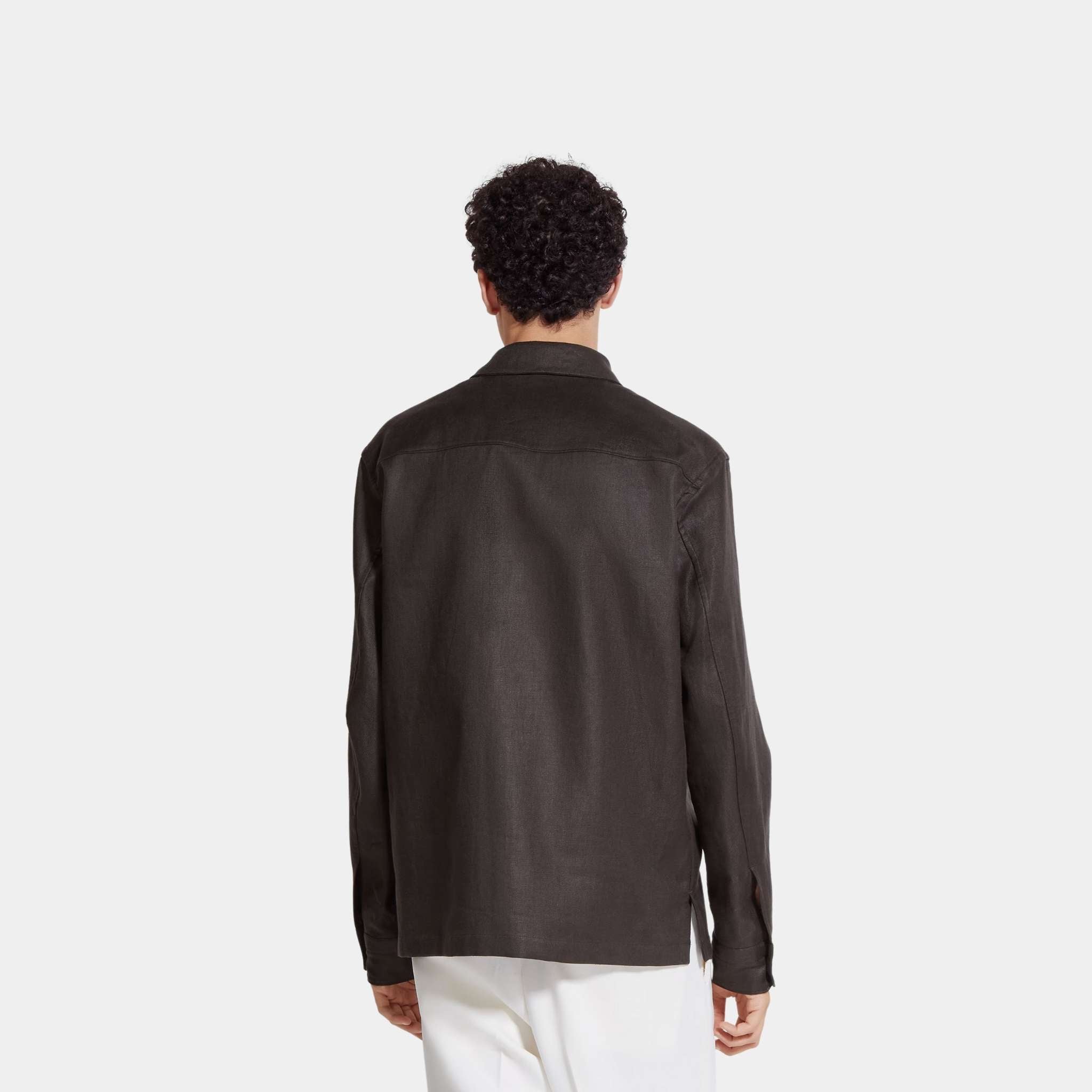 Oasi Lino Overshirt WIth Hidden Button Closure