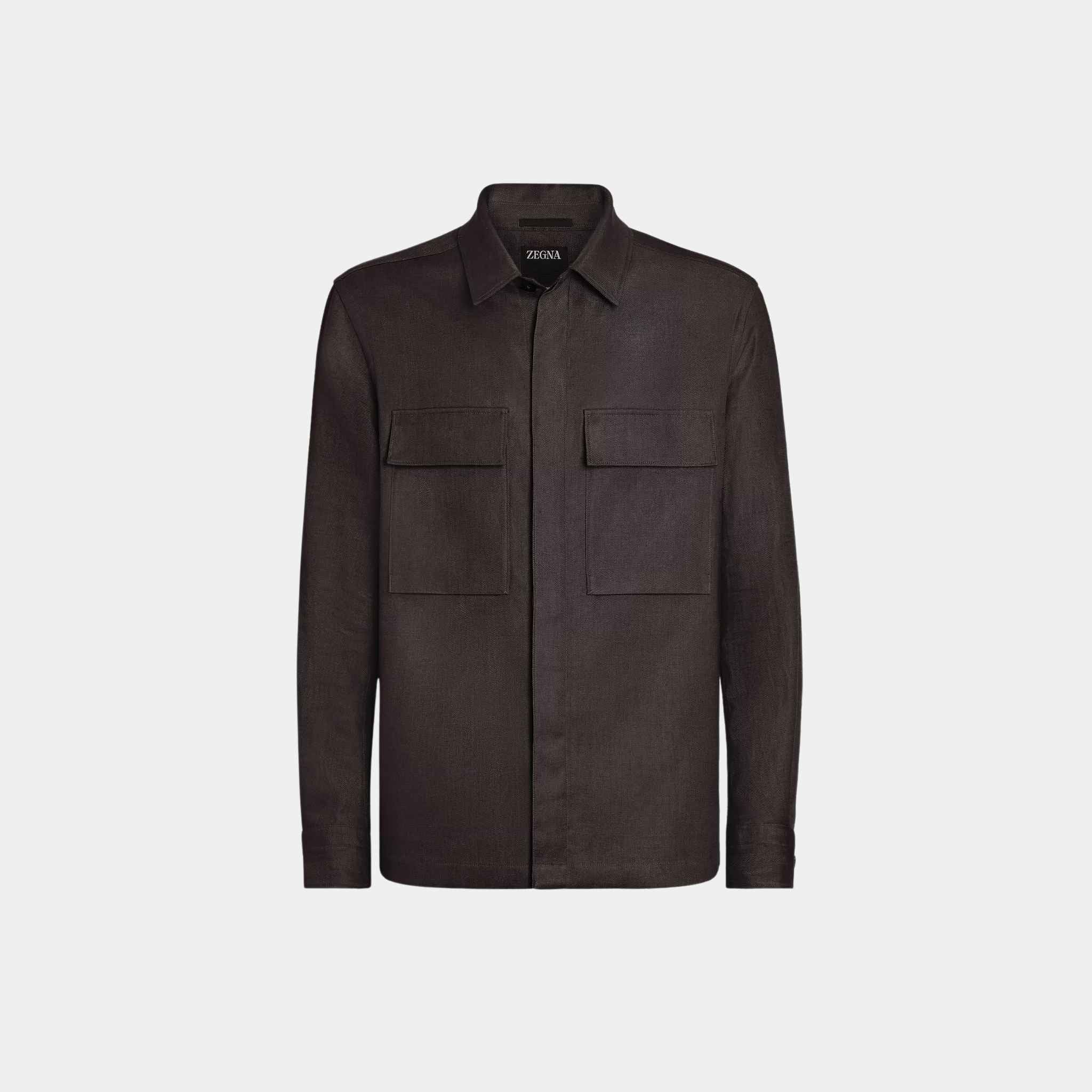 Oasi Lino Overshirt WIth Hidden Button Closure