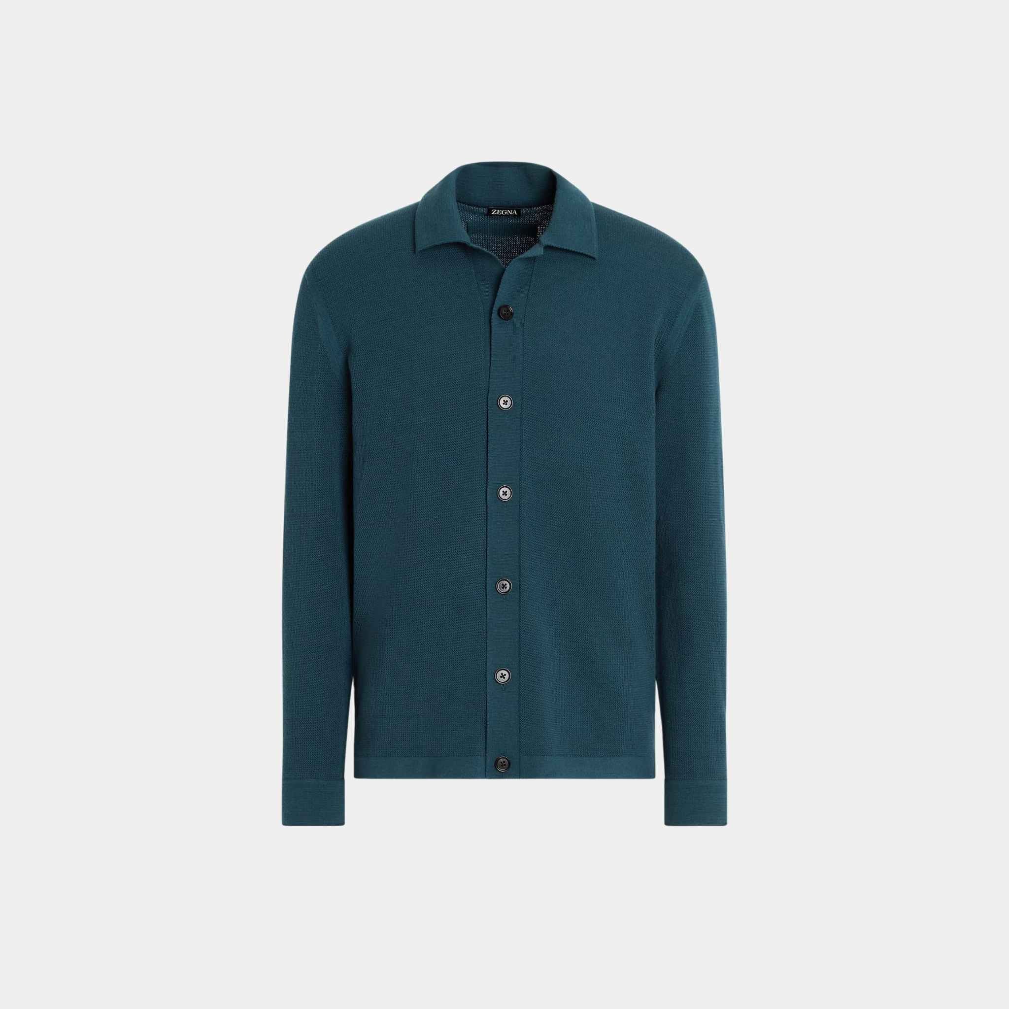 Wool Shirt With Tridimensional Stitch