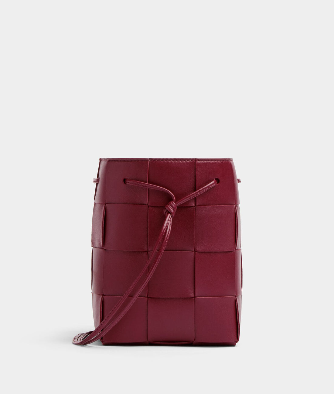 Small Cassette Cross-Body Bucket
 “Bordeaux”