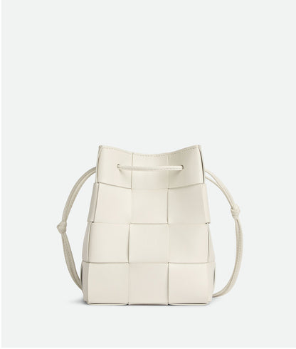 Small Cassette Cross-Body Bucket  “White”