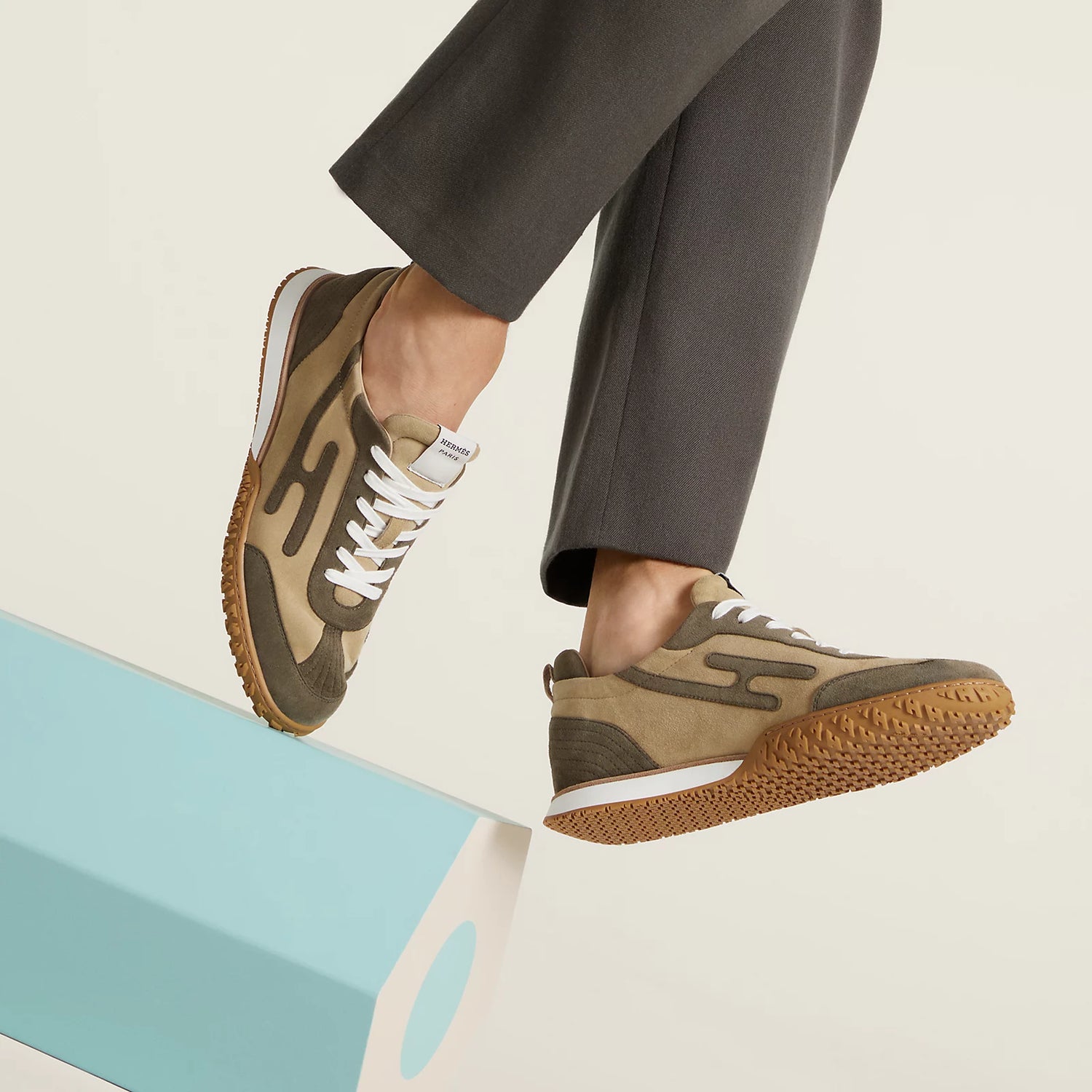 Jet sneaker - Beige Lin / Vert Toundra
