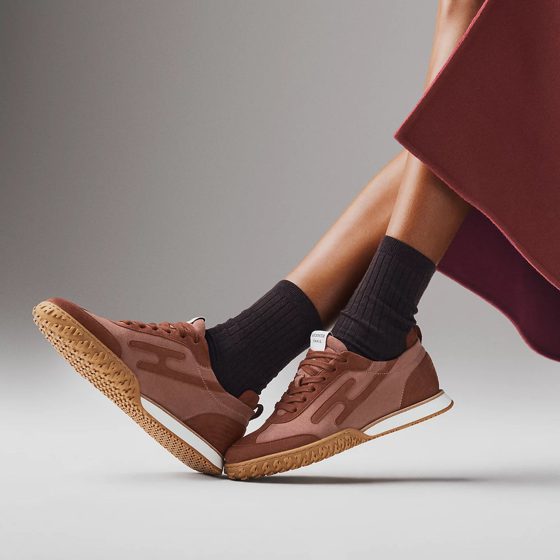 Jet sneaker - Rose Antique / Rouge Sépia