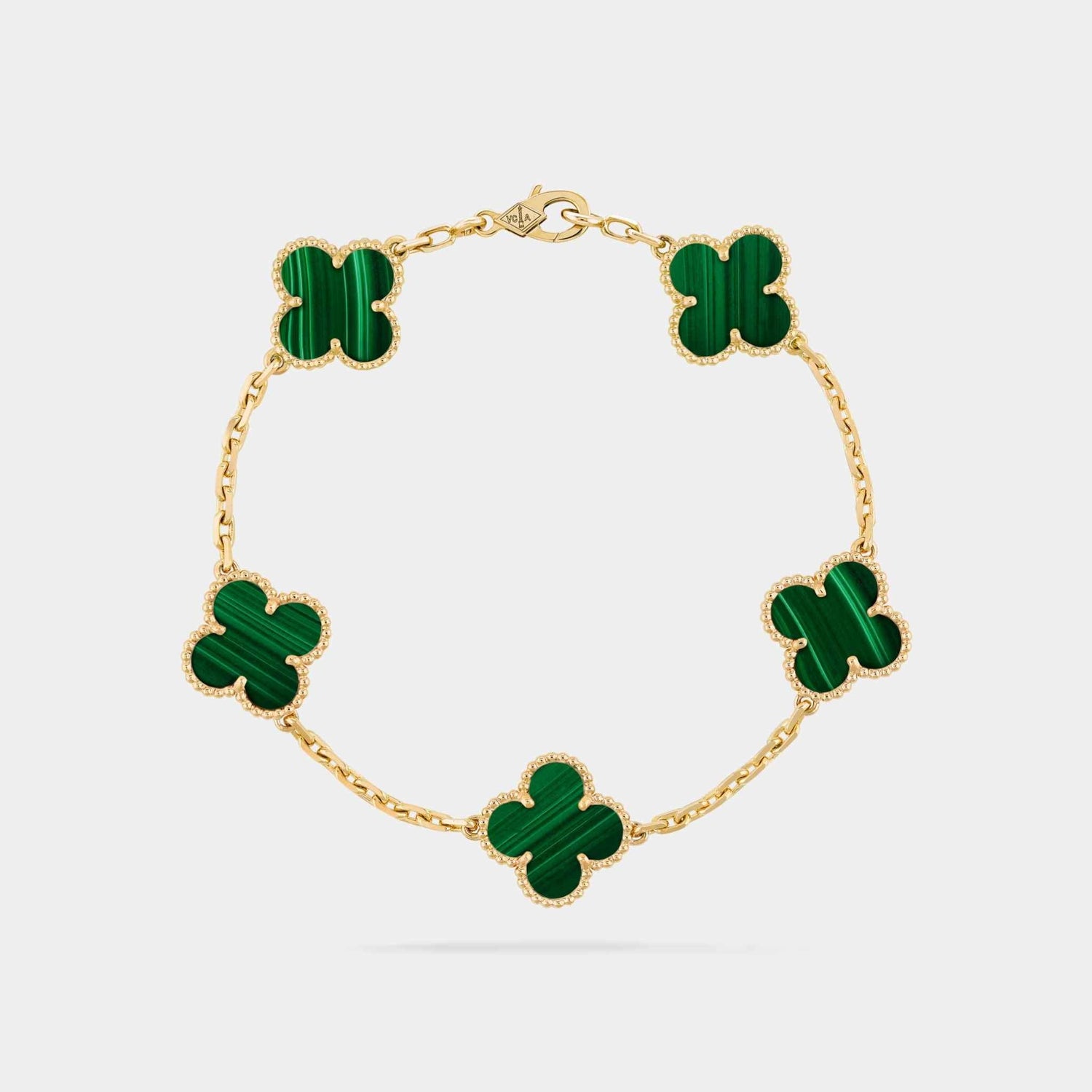 Alhambra Gold Motifs Bracelet Malachite