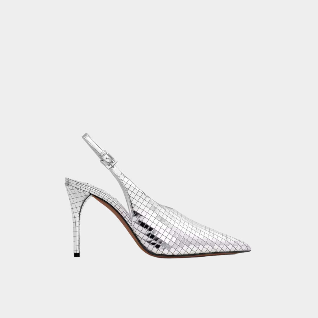Art Deco Slingbacks In Mirror Calfskin