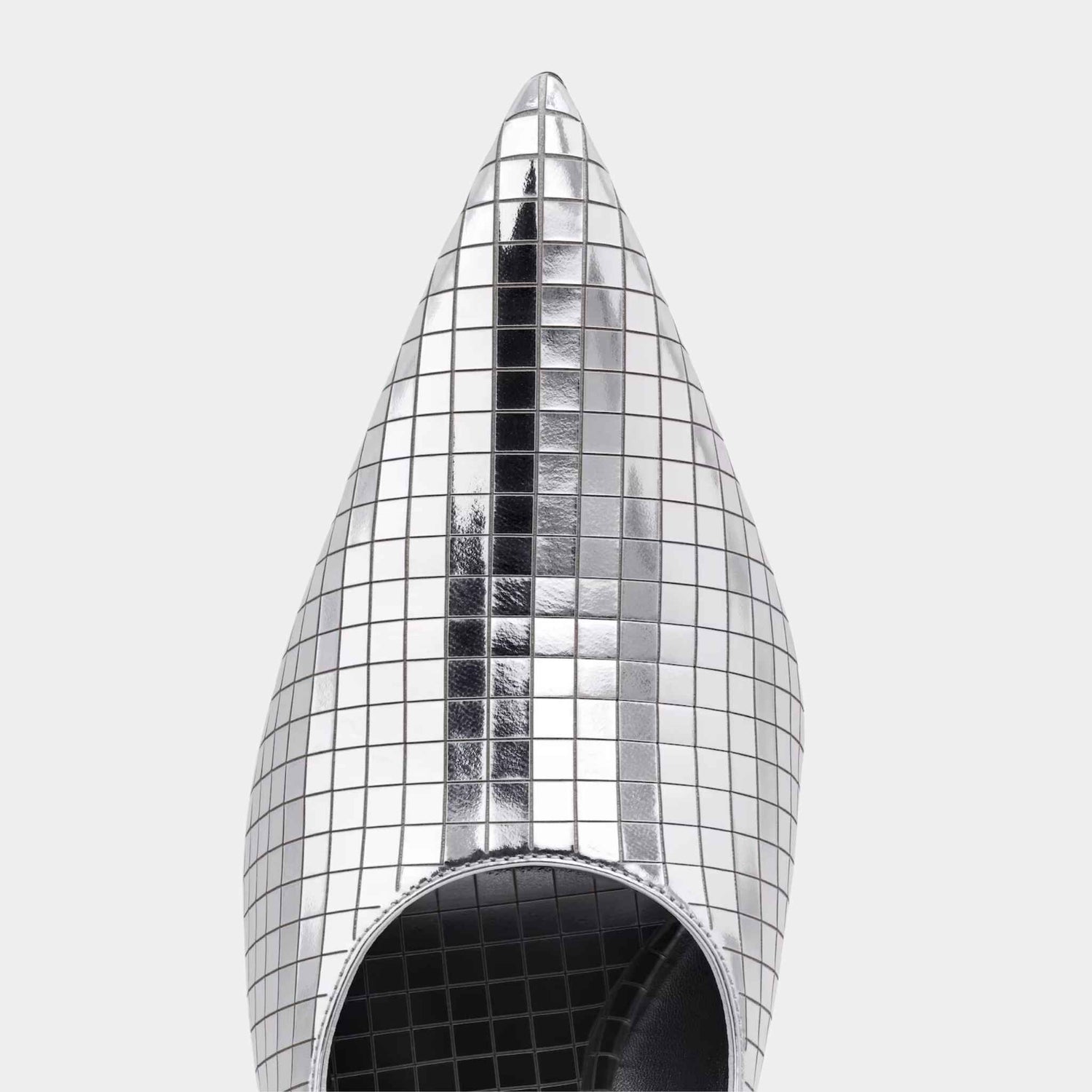 Art Deco Slingbacks In Mirror Calfskin