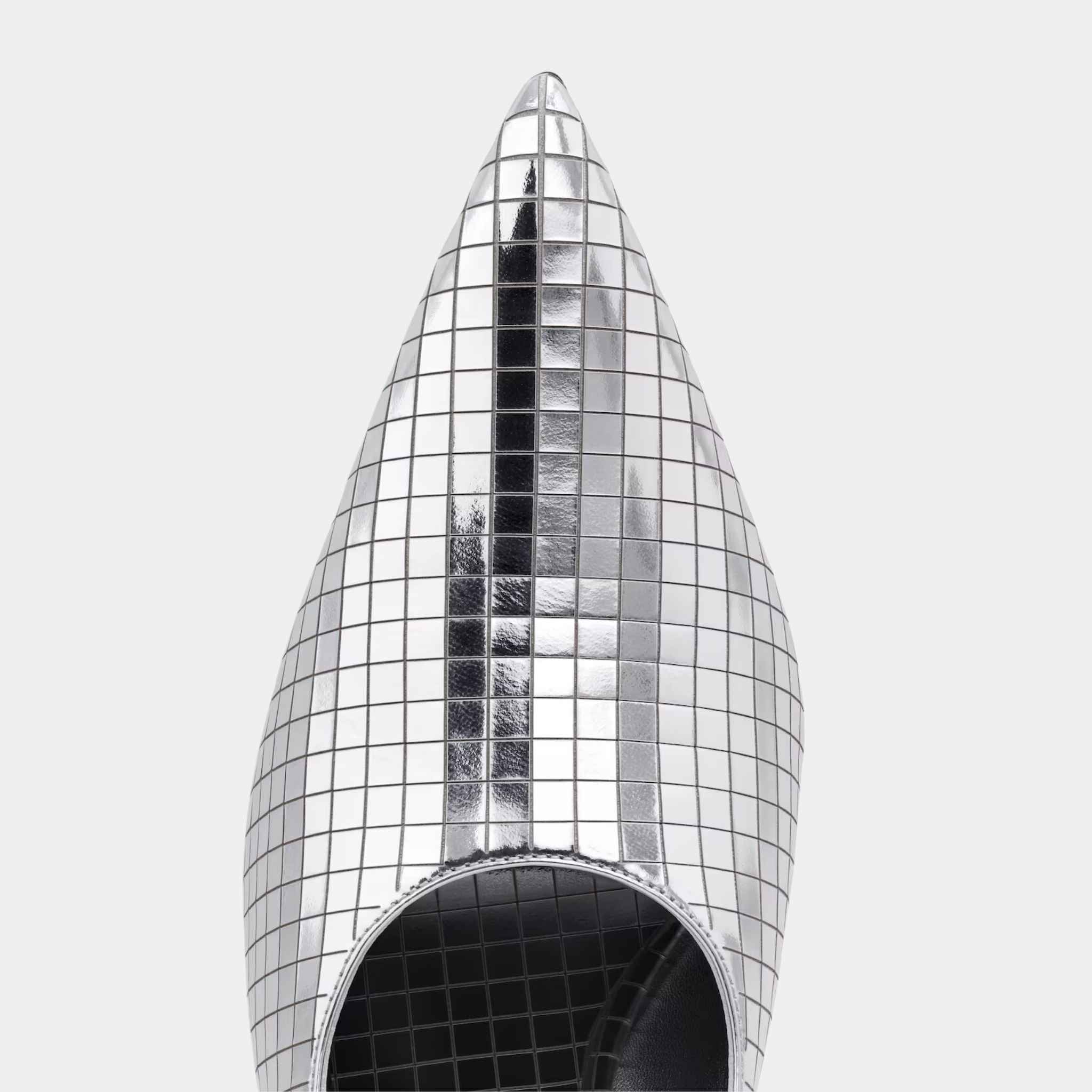 Art Deco Slingbacks In Mirror Calfskin