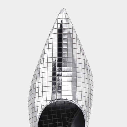 Art Deco Slingbacks In Mirror Calfskin