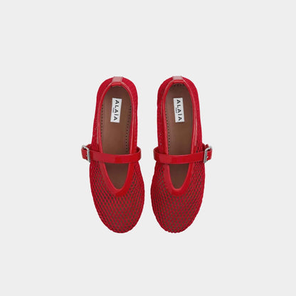 Ballet Flats In Fishnet