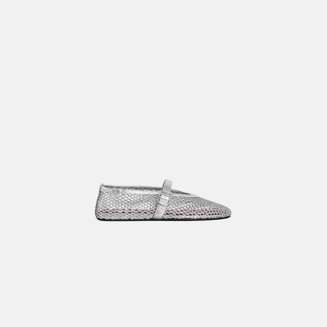 Ballet Flats In Laminated Fishnet
