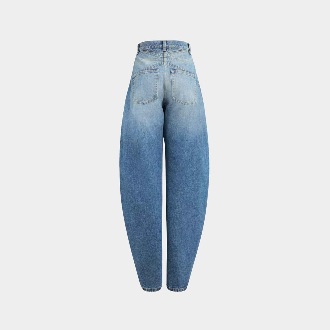 Barrel Leg Jeans In Faded Denim