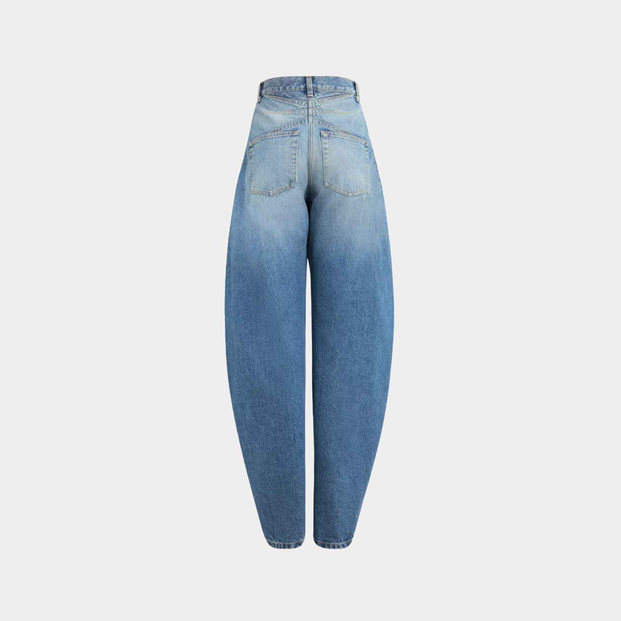 Barrel Leg Jeans In Faded Denim