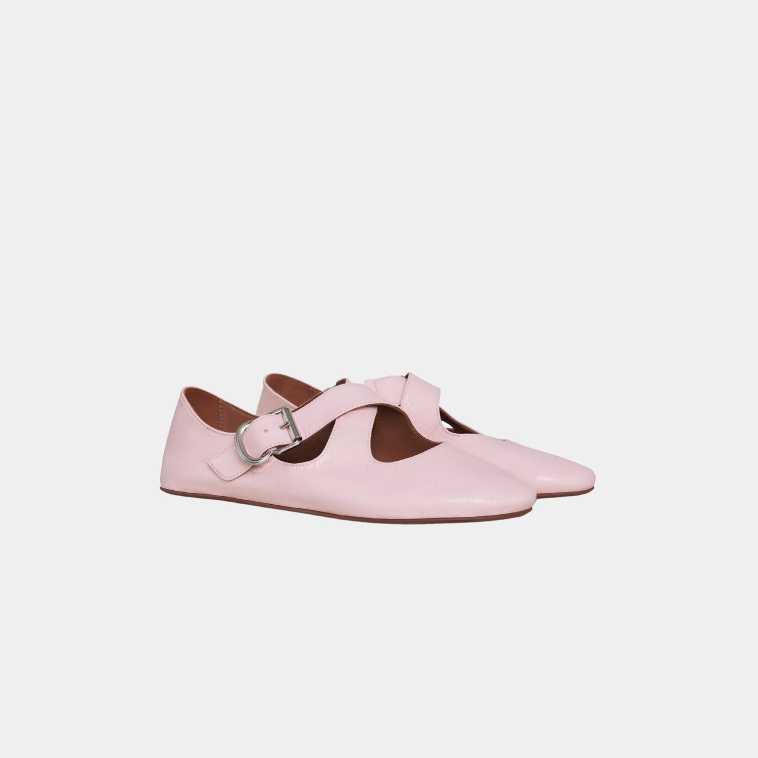 Criss Cross Ballerina Flats In Naplak