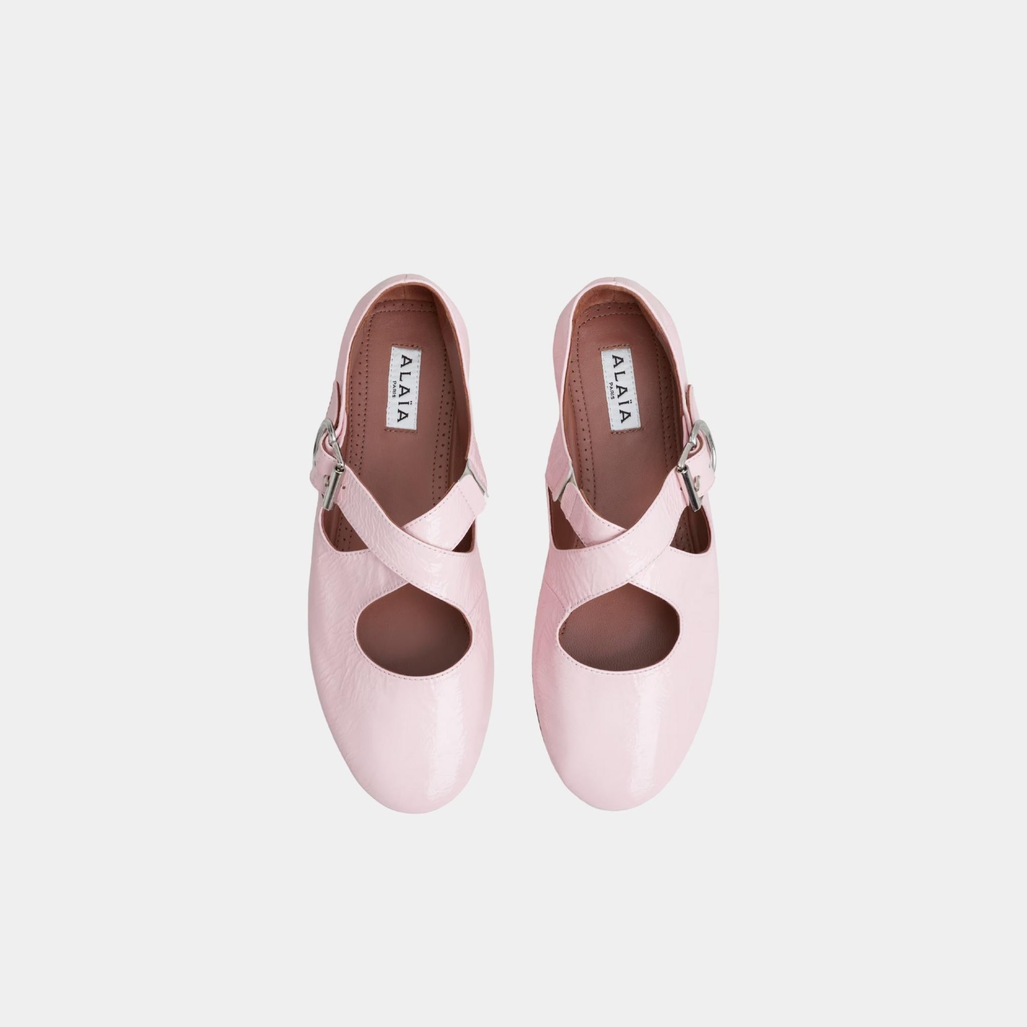 Criss Cross Ballerina Flats In Naplak
