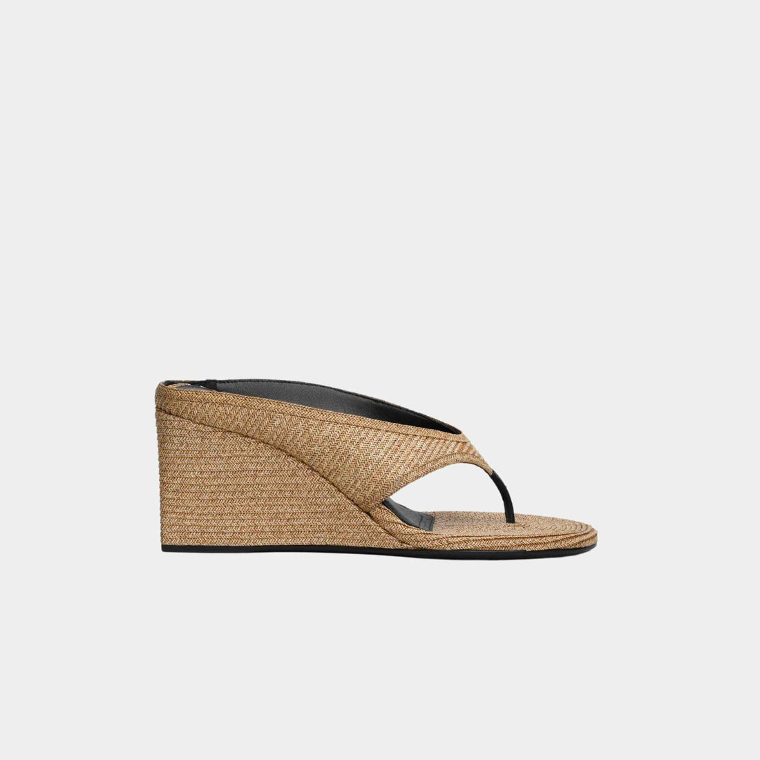 Cube Thong Mules In Paper Straw