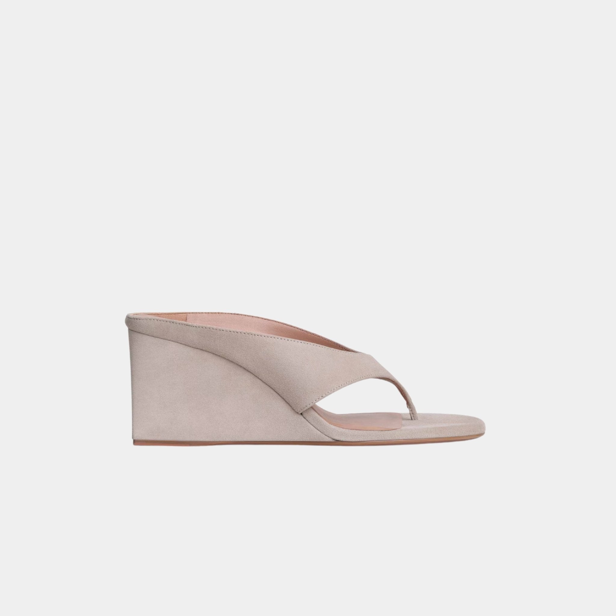 Cube Thong Mules In Suede Goatskin