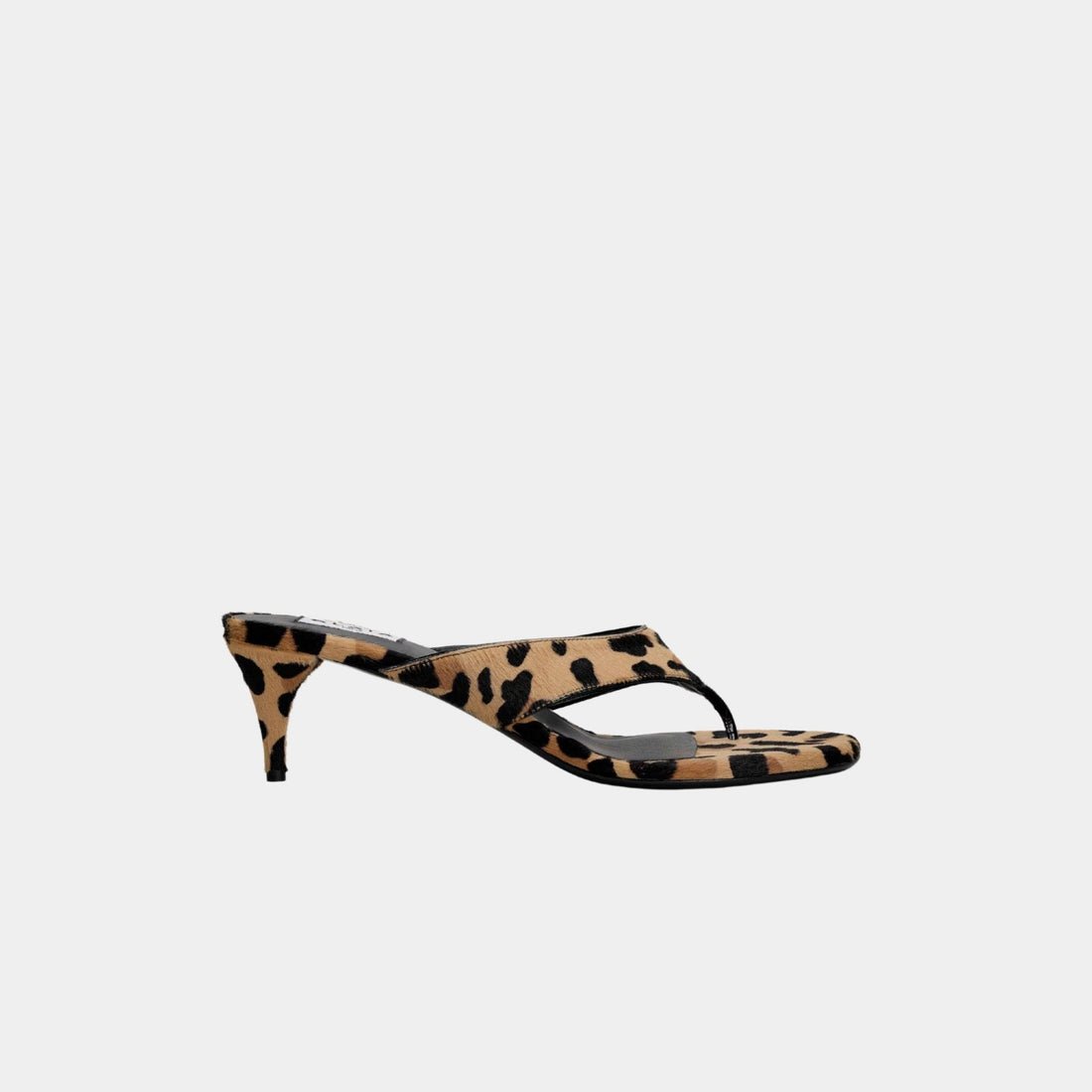 Infradito Thong Mules In Leopard Haircalf