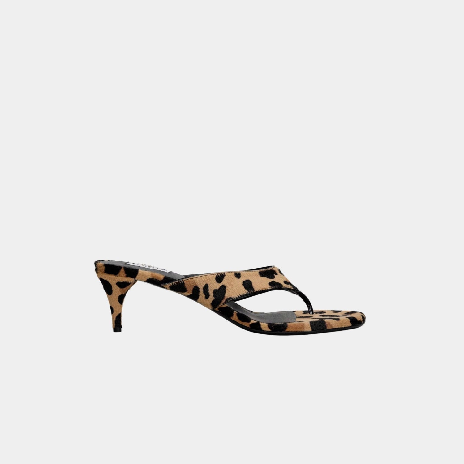 Infradito Thong Mules In Leopard Haircalf