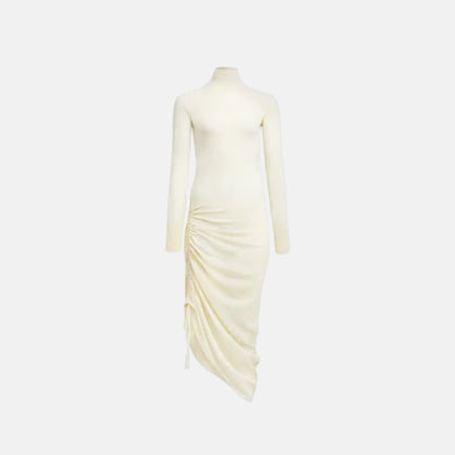 Long Sleeve Draped Knit Dress