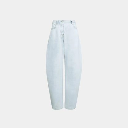 Low Waist Round Jeans in Ice Denim