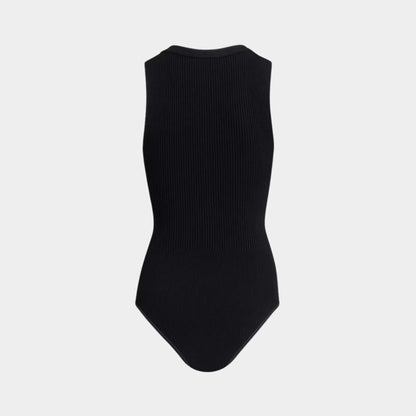 Sleeveless Ribbed Knit Bodysuit
