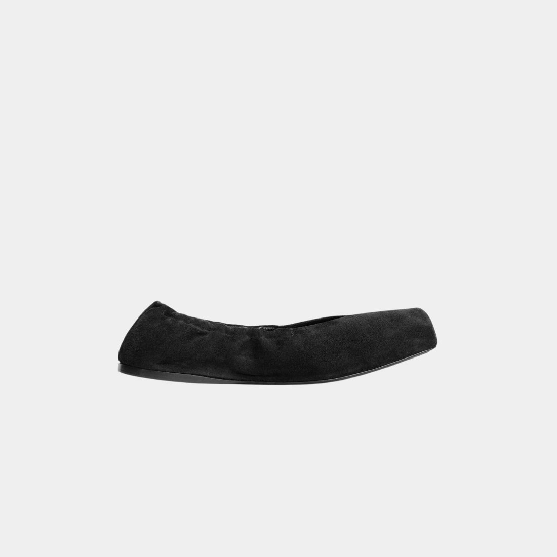Square Toe Ballet Flats In Leather