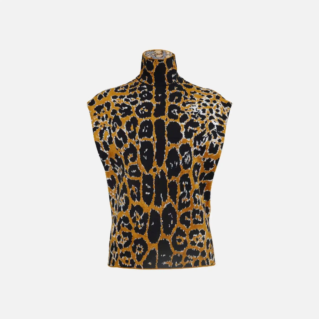 Square Top In Leopard Jacquard Knit