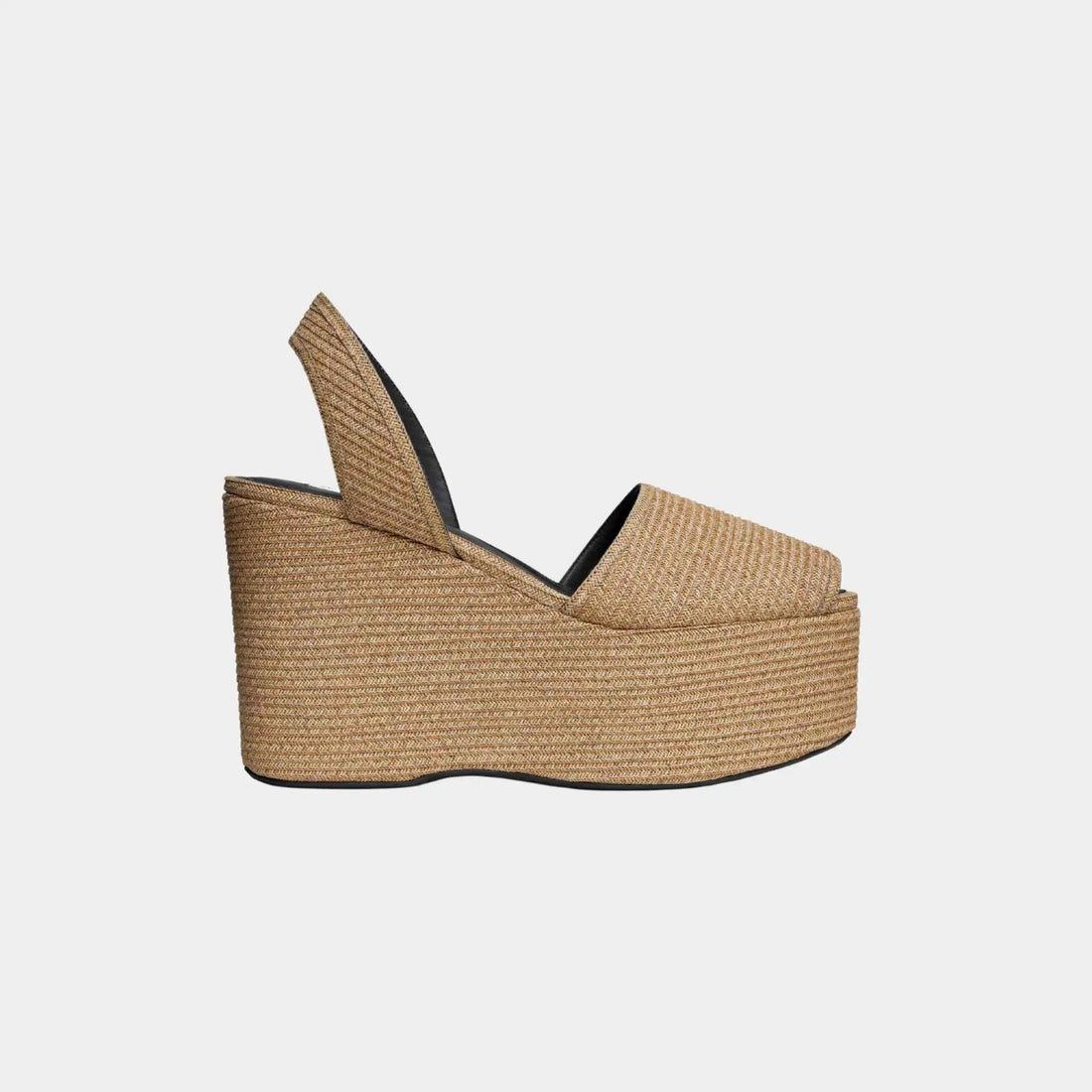 Wedge Sandals in Paper Straw
