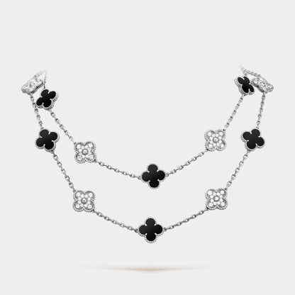 Alhambra Vintage Alhambra long necklace 20 motifs Gold Diamond Onyx