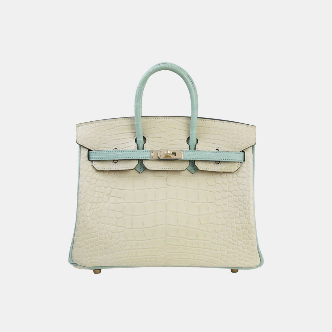Birkin 25 HSS Matte Alligator Vanille/Vert d’Eau PBHW
