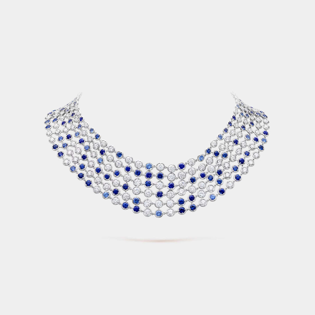 Brume De Saphir Necklace White Gold Diamond Sapphire