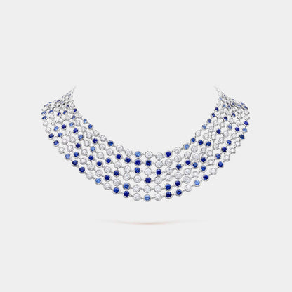 Brume De Saphir Necklace White Gold Diamond Sapphire