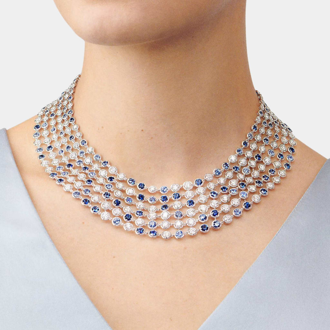 Brume De Saphir Necklace White Gold Diamond Sapphire