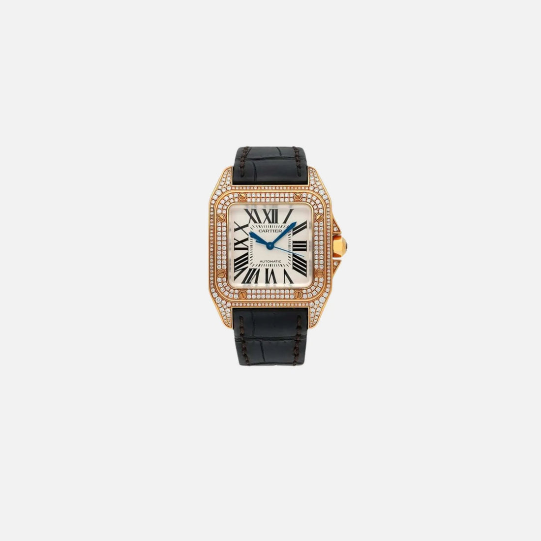Santos 100 Midsize Yellow Gold/Diamond - Leather 33mm WM502051