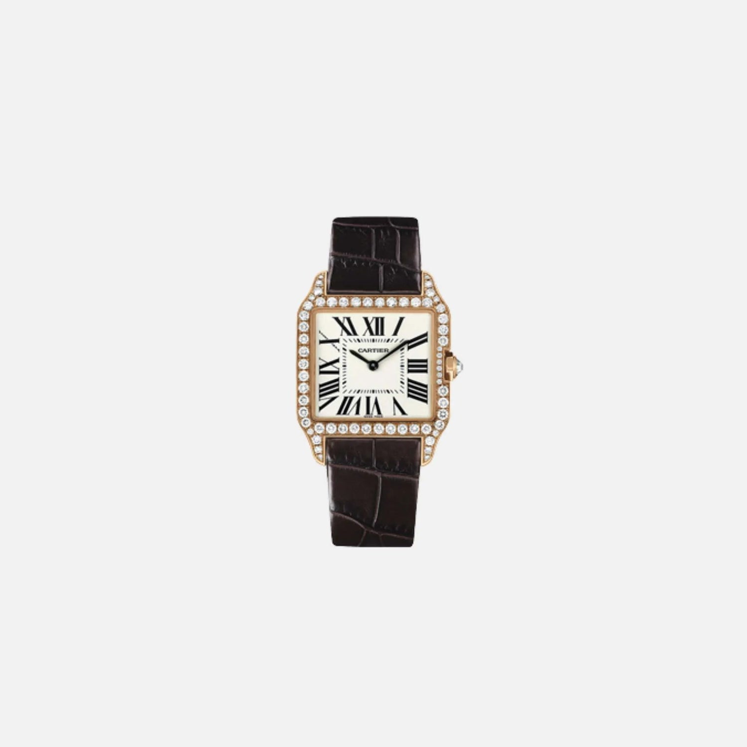 Santos Dumont Rose Gold/Diamond - Leather 44.6x34.6 mm WH100751