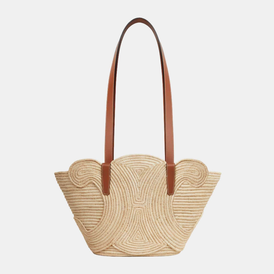 Celine Classic Pannier Small Braided Triomphe in Raffia &amp; Calfskin