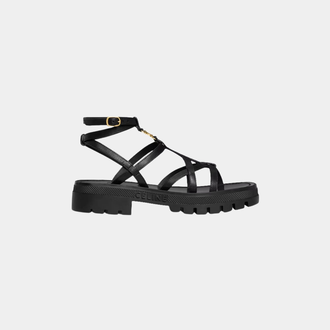 Celine Clea Triomphe Strappy Sandal in Calfskin