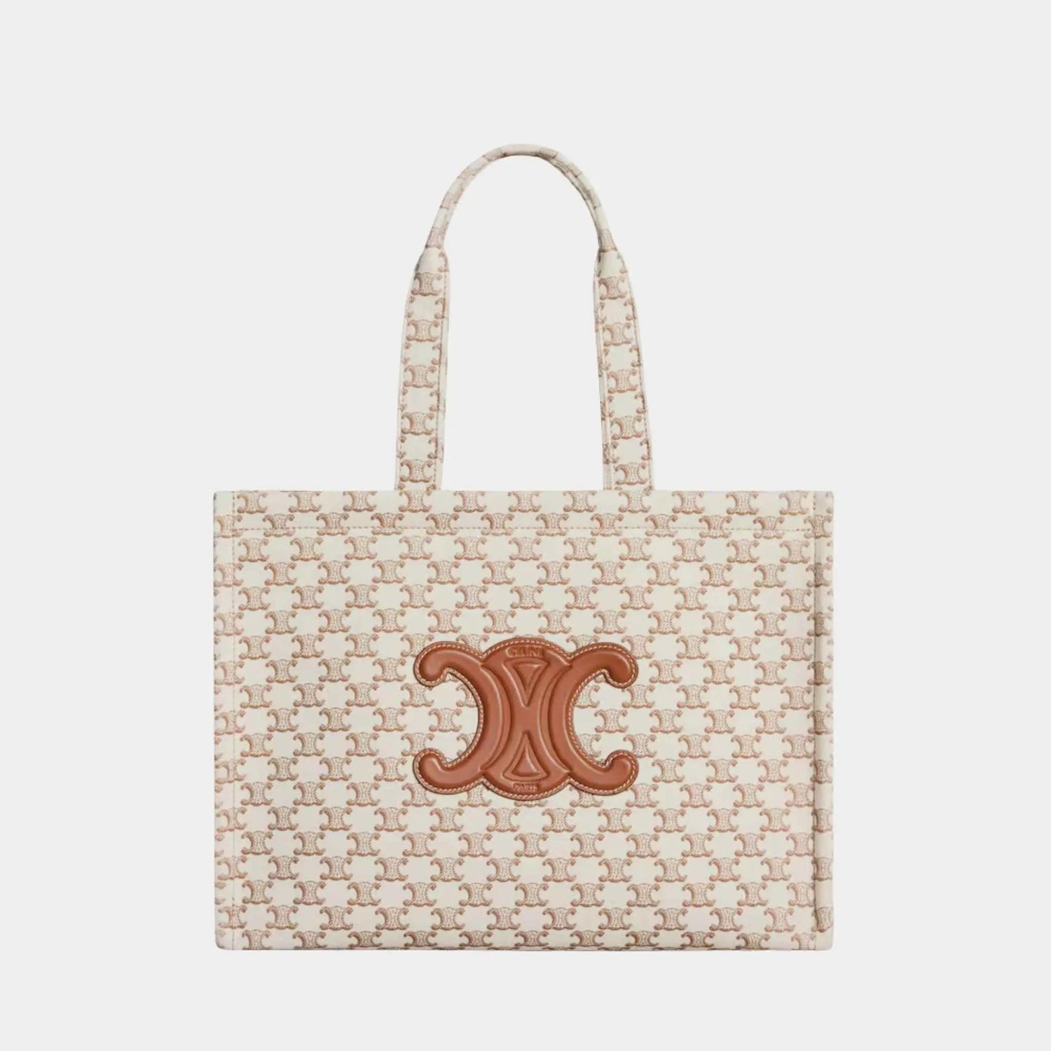Large Cabas Thais Textile with Triomphe Print &amp; Calfskin