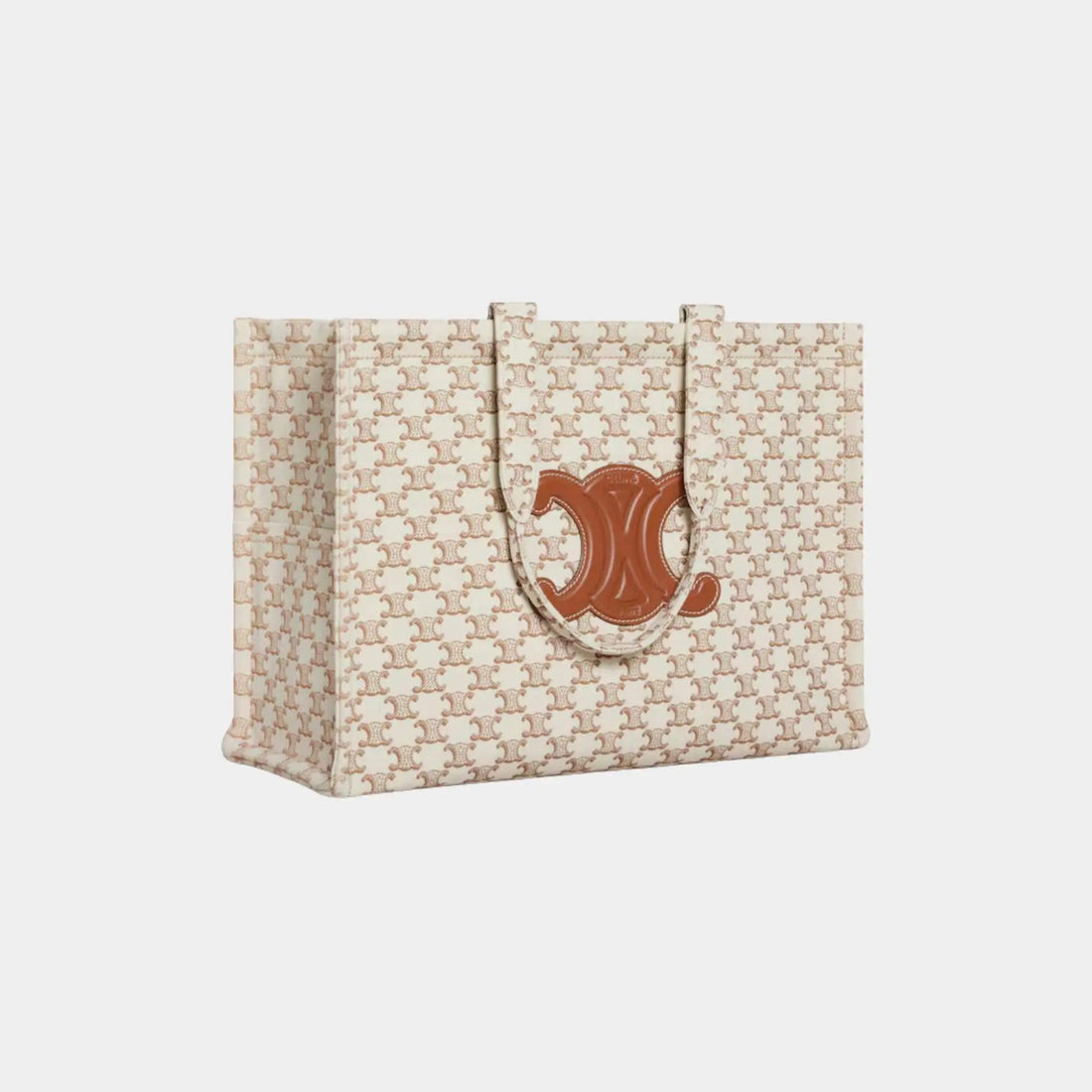 Large Cabas Thais Textile with Triomphe Print &amp; Calfskin